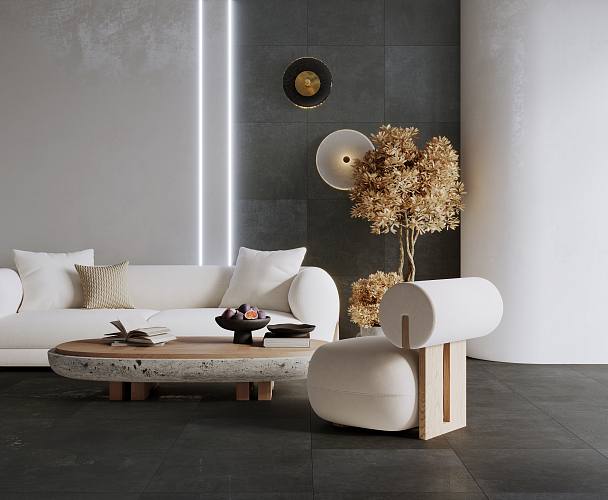 Techno Grafito Керамогранит графитовый SG604620R 59,5х59,5 Матовый Карвинг