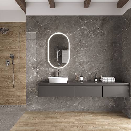 Mramor Chic Grey Керамогранит темно-серый 60х60 Полированный
