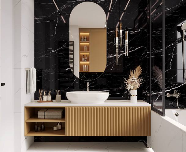 Flash Black Керамогранит черный 60x120 Полированный